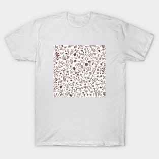 Botanical-Pattern, set, brown, 2, spring, botanic, nature, botanical, floral, flowers, floral-pattern, leaves, plants, minimalist, garden, jungle, leaf, exotic, tropical, flower, boho, cacti, succulent, digital, graphic-design, pattern, T-Shirt